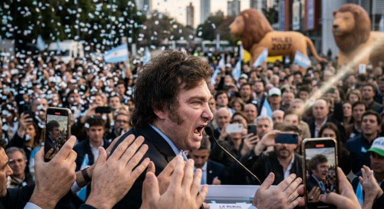 Milei dejó señales electorales en dos escenarios clave, con campo y política regional. / Imagen generada con IA.