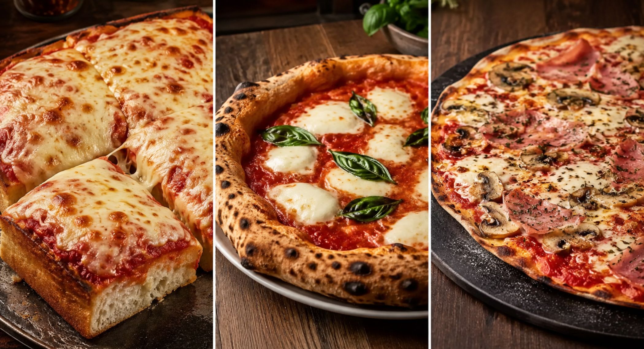 De la napolitana a la fugazzeta: tipos de pizza para probar esta semana en Córdoba Tres estilos, tres formas de disfrutar la pizza: la porteña al molde, generosa y esponjosa; la napolitana, de tradición italiana; y la pizza a la piedra, reconocida por su masa fina y crujiente.