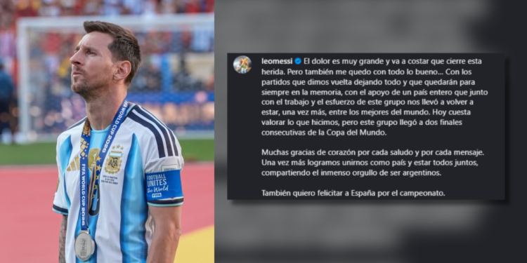 "El dolor es muy grande", Lionel Messi a través de su cuenta oficial en Instagram.