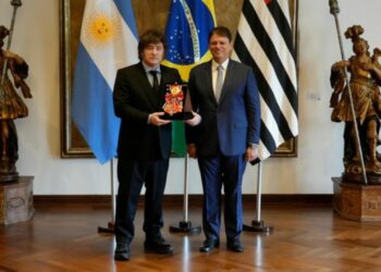 El Presidente Javier Milei junto al Gobernador del Estado de San Paulo