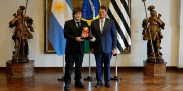El Presidente Javier Milei junto al Gobernador del Estado de San Paulo