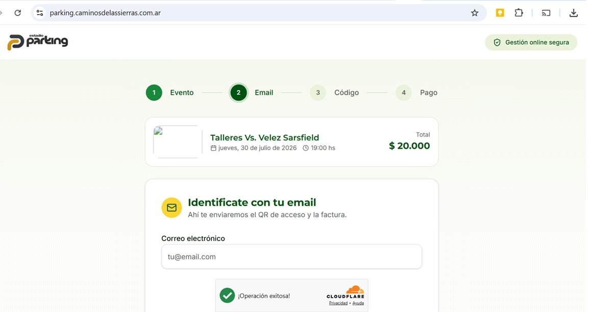 Ya se puede comprar el espacio de estacionamiento.