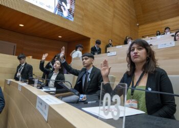 Sesenta estudiantes secundarios recrean el rol de senadores nacionales en Córdoba