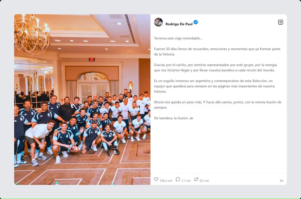 El emotivo mensaje de Messi y la foto de unidad de la Selección antes de la final El emotivo mensaje de Messi y la foto de unidad de la Selección antes de la final