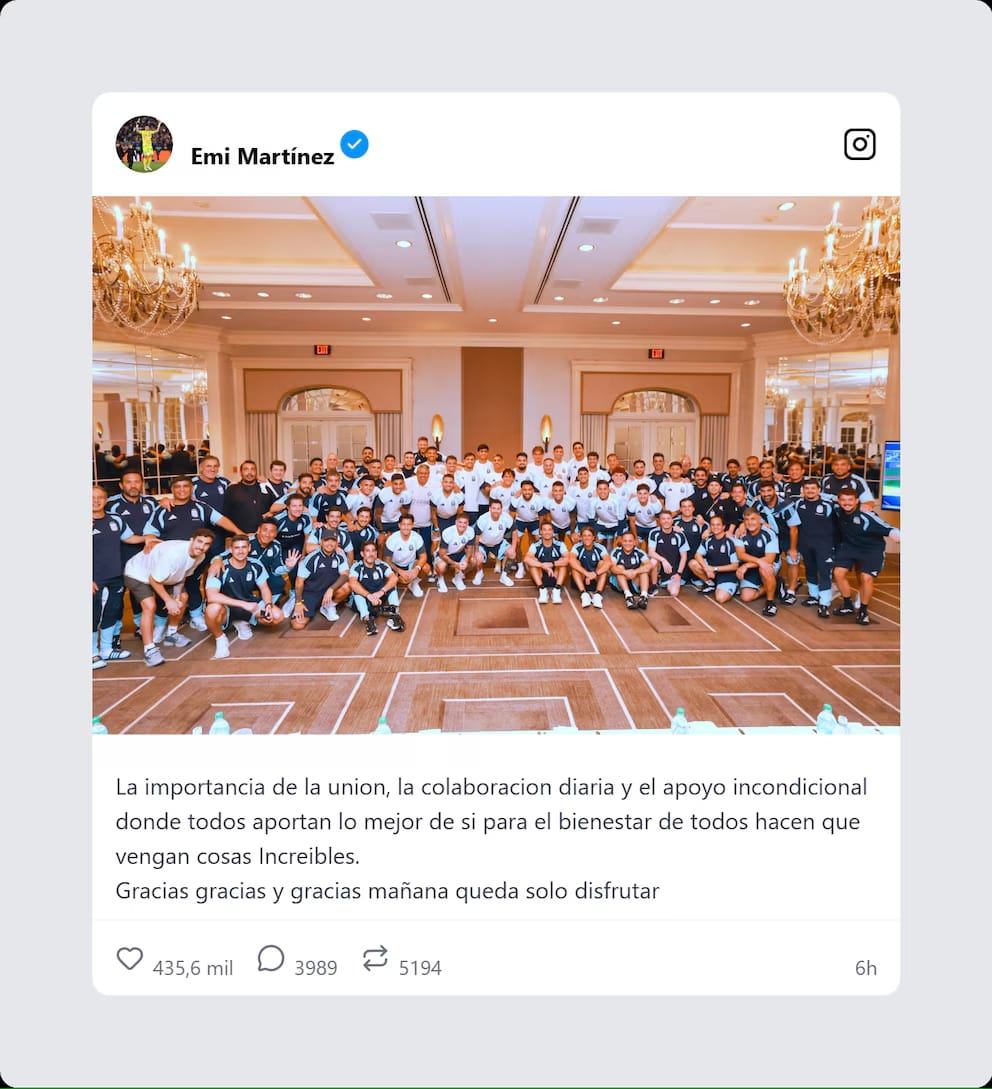 El emotivo mensaje de Messi y la foto de unidad de la Selección antes de la final El emotivo mensaje de Messi y la foto de unidad de la Selección antes de la final