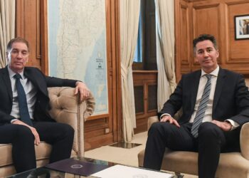 Manuel Calvo fue recibido por Diego Santilli en Casa Rosada