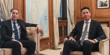 Manuel Calvo fue recibido por Diego Santilli en Casa Rosada