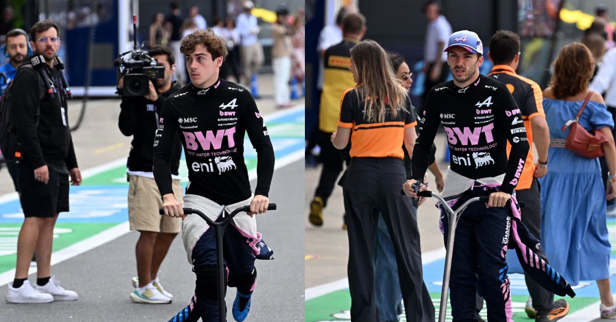 Colapinto terminó 12° en la Sprint del GP de Gran Bretaña Franco Colapinto y Pierre Gasly minutos antes de la carrera (Foto: Reuters/Peter Powell).