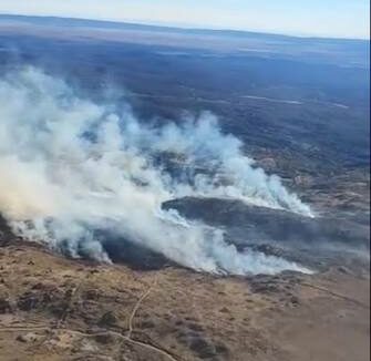 Alerta por un foco activo en La Calera Imágenes aéreas del foco en el departamento Pocho.