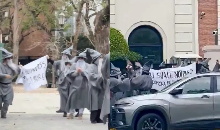 Argentinos vestidos de Gandalf marcharon contra el empresario Peter Thiel Argentinos vestidos de Gandalf marcharon contra el empresario Peter Thiel