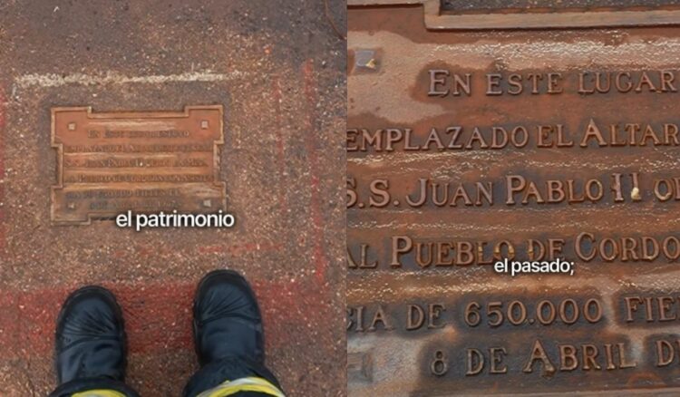 FAdeA recuperó una placa que recuerda la misa de Juan Pablo II