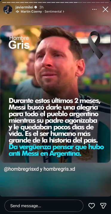 Milei se refirió al fallecimiento del padre de Messi: “Da vergüenza pensar..." Milei se refirió al fallecimiento del padre de Messi: “Da vergüenza pensar..."
