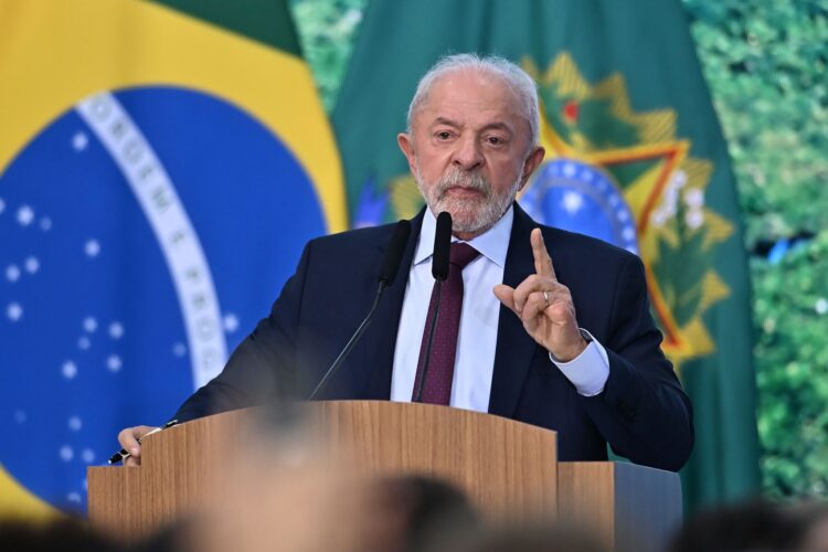 BRASILIA, BRAZIL - JUNE 10: President of Brazil Luiz Inácio Lula da Silva speaks during a press conference at the Announcement Ceremony for World Environment Day at the Planalto Palace on June 10, 2026 in Brasília, Brazil. (Photo by Ton Molina/Getty Images)