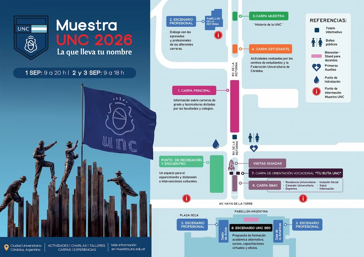 Muestra de carreras UNC: tres días en Ciudad Universitaria para elegir qué estudiar