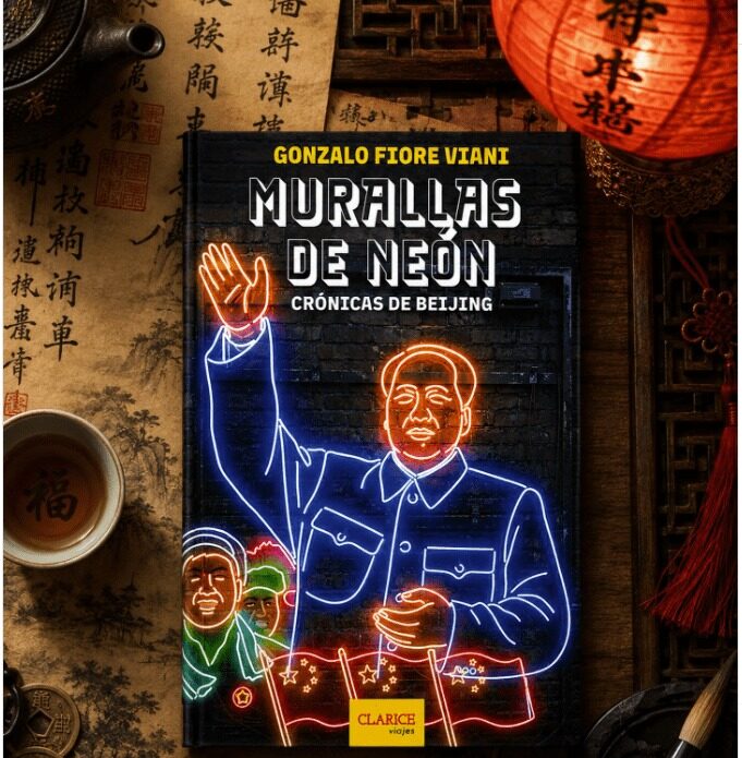 Gonzalo Fiore Viani presenta "Murallas de neón: Crónicas de Beijing" Además, es autor de los libros Una globalización anti-globalista (2020), coautor de Hagan lío (2021) y autor de Moscú no cree en lágrimas (2025).