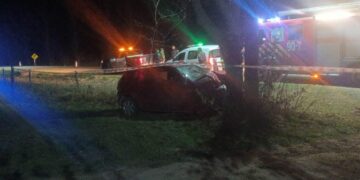 Fotografía en relación al accidente de tránsito fatal ocurrido en Villa San Isidro (Dptal. Santa María).