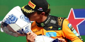 Norris celebró la última carrera en Zandvoort y Colapinto terminó 14º