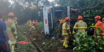 Tragedia en Brasil: volcó un micro turístico y murieron al menos 10 personas