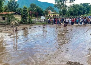 Inundaciones en Nepal: asciende a 469 la cifra de muertos Una zona afectada por las inundaciones repentinas en el distrito de Nuwakot, Nepal.