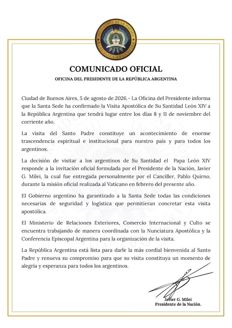 Confirmación y repercusiones por la visita del papa León XIV: Córdoba será uno de los ejes