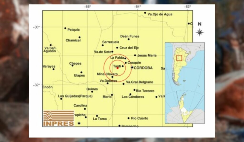 Temblor en Córdoba: un sismo de magnitud 2,8 tuvo epicentro cerca de Tanti Información del Instituto Nacional de Prevención Sísmica.