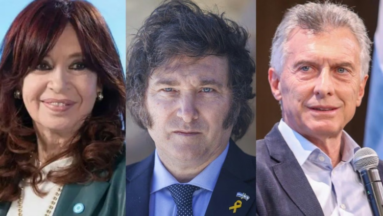Los tiros en el pie Cristina Fernández, Javier Milei y Mauricio Macri.