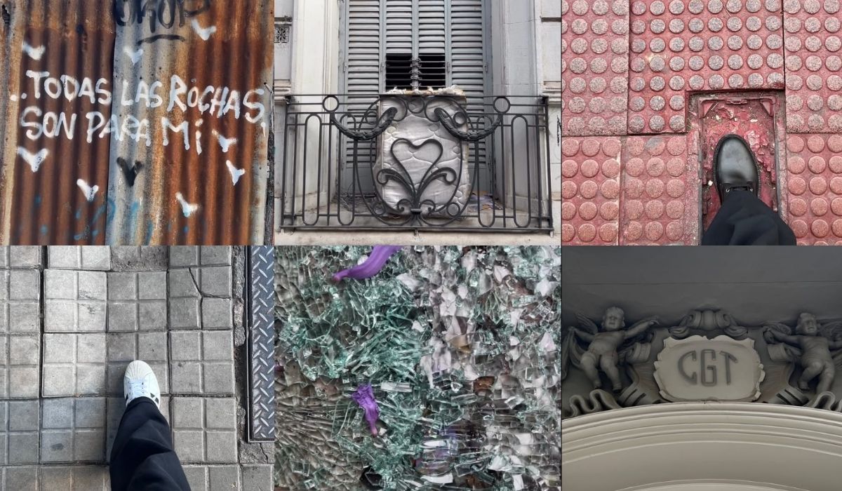 Jean Pierre fotografía cosas que encuentra en la calle, especialmente aquellas que están rotas, deterioradas, intervenidas, parcialmente borradas y modificadas por el tiempo.