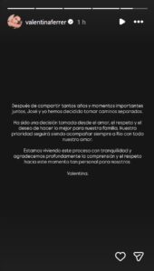 Valentina Ferrer confirmó por historias su separación de J Balvin Valentina Ferrer confirmó por historias su separación de J Balvin
