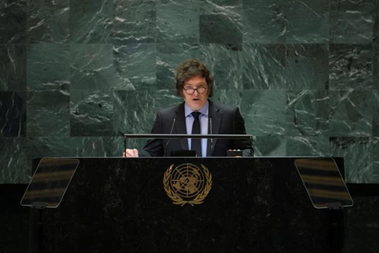 Milei viaja a Estados Unidos con la expectativa de reunirse con Trump El presidente Milei en la Asamblea General de la ONU.