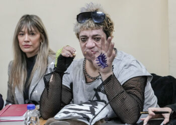 Cristian “Pity” Álvarez, durante una audiencia del juicio por el crimen de Cristian Díaz, ocurrido en 2018. El proceso se reanuda este lunes con la presencia del músico en el Tribunal, tras una suspensión por una descompensación.