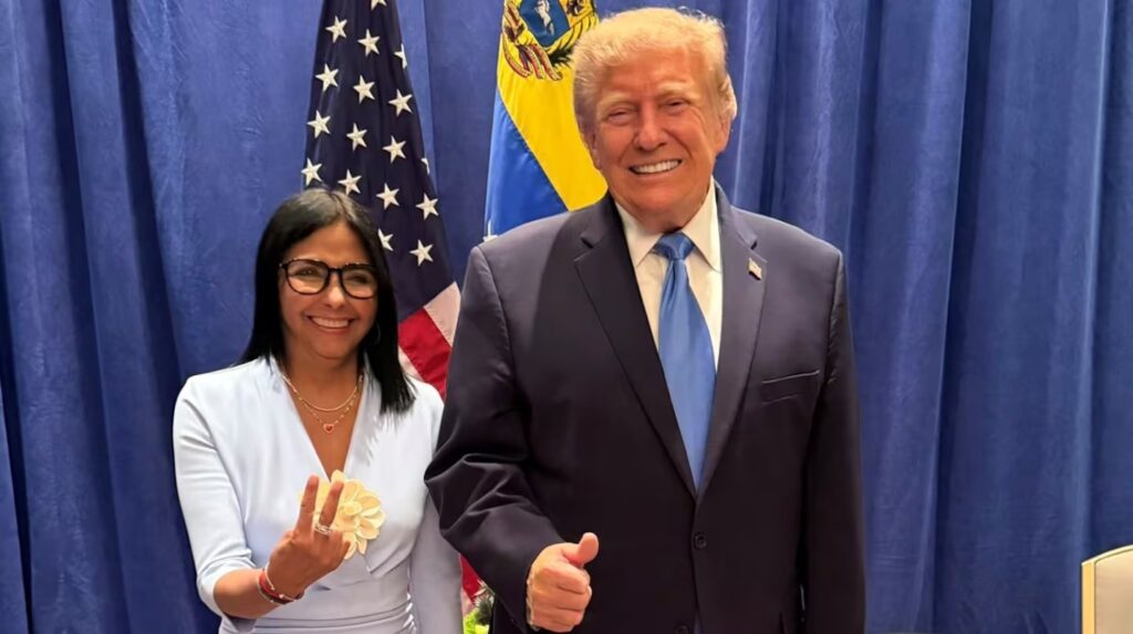 Trump se reunió por primera vez con Delcy Rodríguez Trump se reunió por primera vez con Delcy Rodríguez