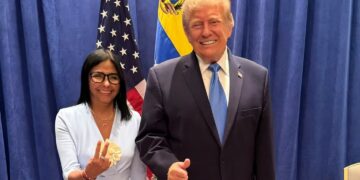 Trump se reunió por primera vez con Delcy Rodríguez