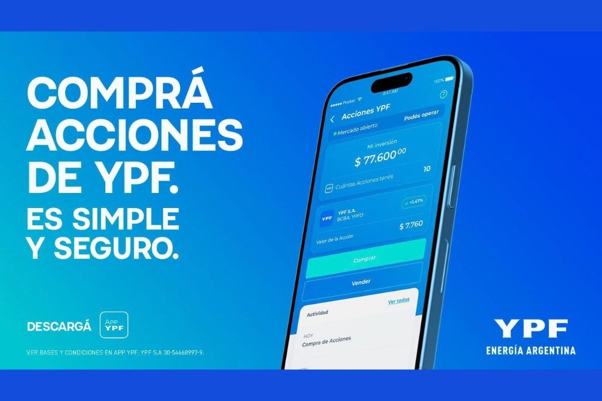 YPF alcanzó un millón de acciones compradas desde su App en un mes
