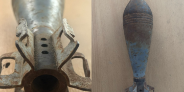 Encontraron un proyectil de artillería entre chatarra en Villa María