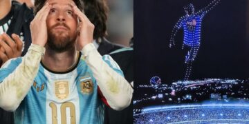 El show de drones de Messi dejó varios detalles que se volvieron virales