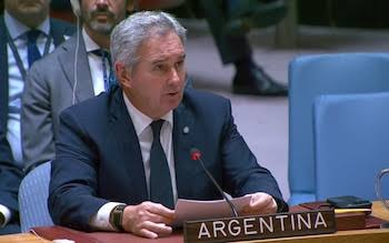 Estados Unidos propuso disolver el Comité de Descolonización de la ONU El canciller Pablo Quirno en su exposición ante la ONU.