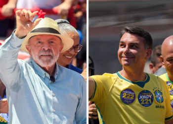 Lula y Flávio Bolsonaro, los principales protagonistas de la disputa presidencial en Brasil.