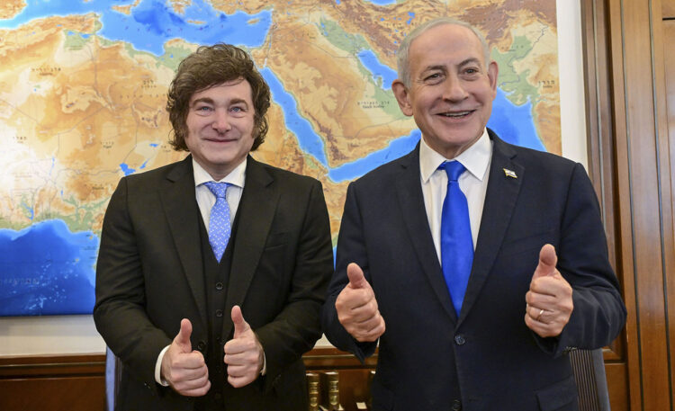 Javier Milei junto a Benjamin Netanyahu.