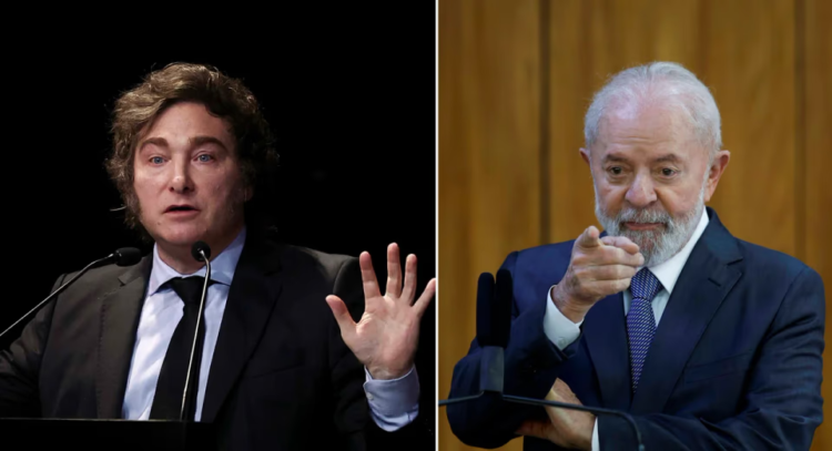 Presidentes Javier Milei, de la Argentina, y Luis Inacio Da Silva, de Brasil.