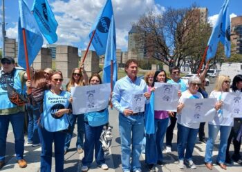 Movilización de UEPC por el femicidio de Nancy Godoy, la docente rural de Corrientes. Foto: prensa UEPC.