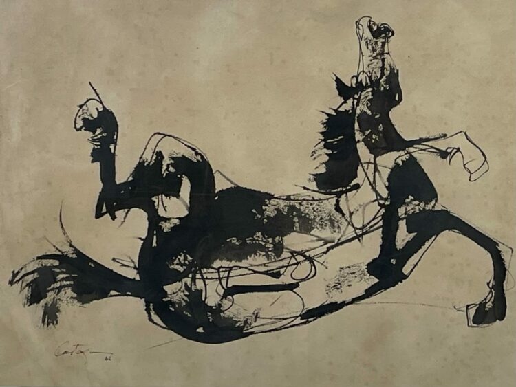 La historia del dibujo argentino, en 28 obras de la Colección Adolfo Sequeira Juan Carlos Castagnino
"Potro" (1962).