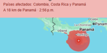 El sismo tuvo su epicentro cerca del sur del país y se sintió también en Costa Rica