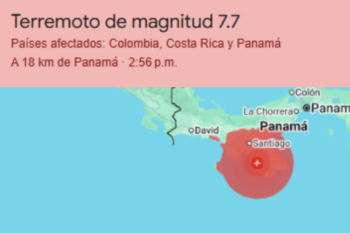 Terremoto de magnitud 7,6 sacudió Panamá y activaron alertas de tsunami El sismo tuvo su epicentro cerca del sur del país y se sintió también en Costa Rica