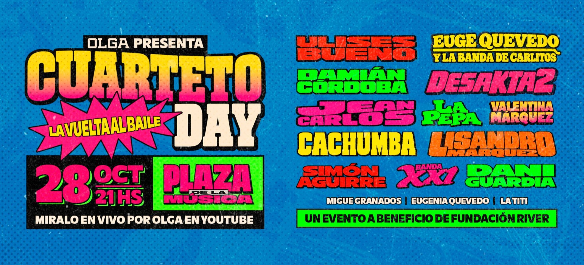 El Cuarteto Day se realizará en la Plaza de la Música