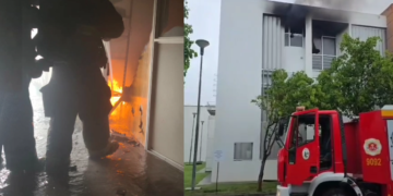 Incendio ocurrido en B° Ciudad Universitaria.