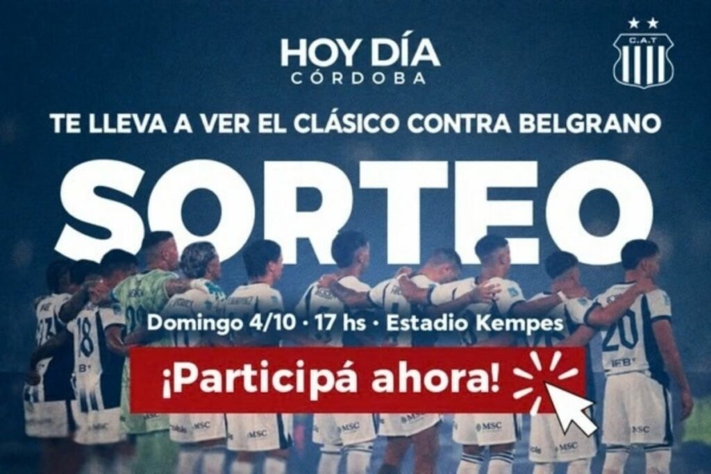 Hoy Día Córdoba sortea entradas para el clásico cordobés que Talleres y Belgrano jugarán este domingo en el Kempes.